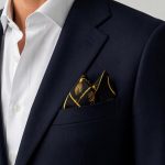 Black and Gold Tassel Cord Print Silk Pocket Square – Refined Equestrian-Inspired Suit Accessory