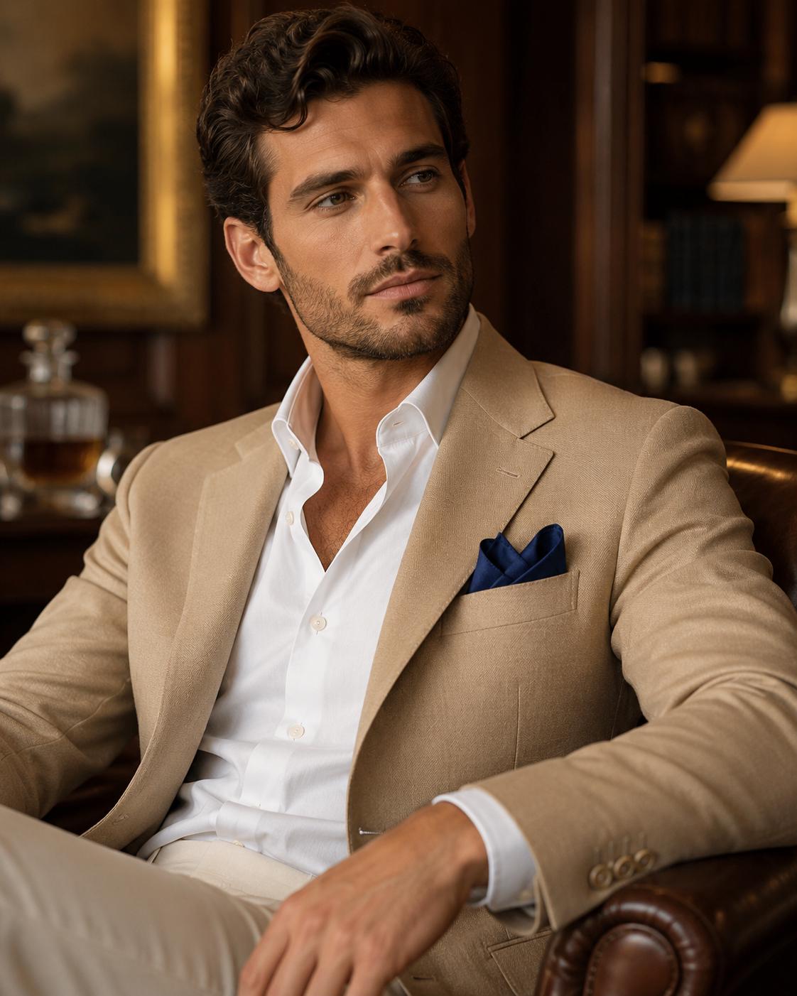 Timeless Solid Navy Blue Silk Pocket Square – Minimalist Formal Suit Handkerchief for Men - Image 4